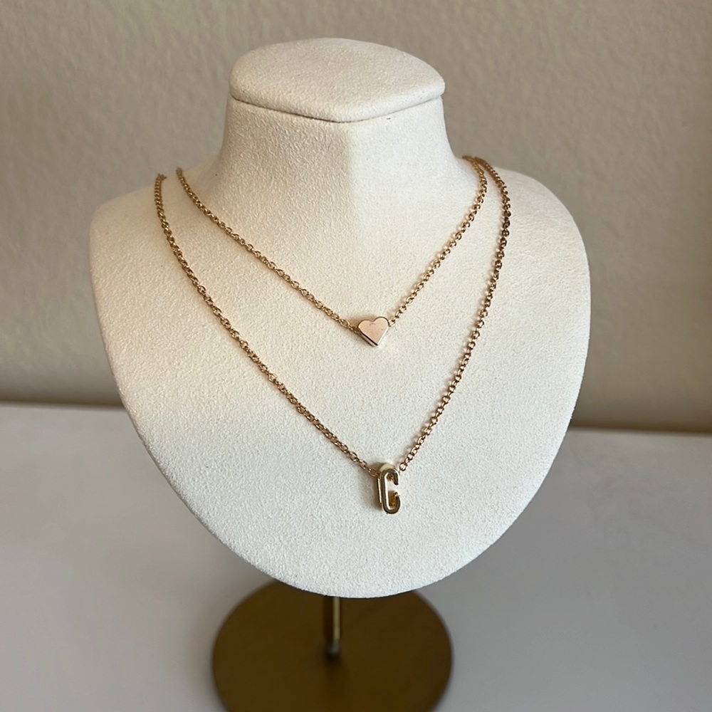 Brand New Initial and Heart Necklace